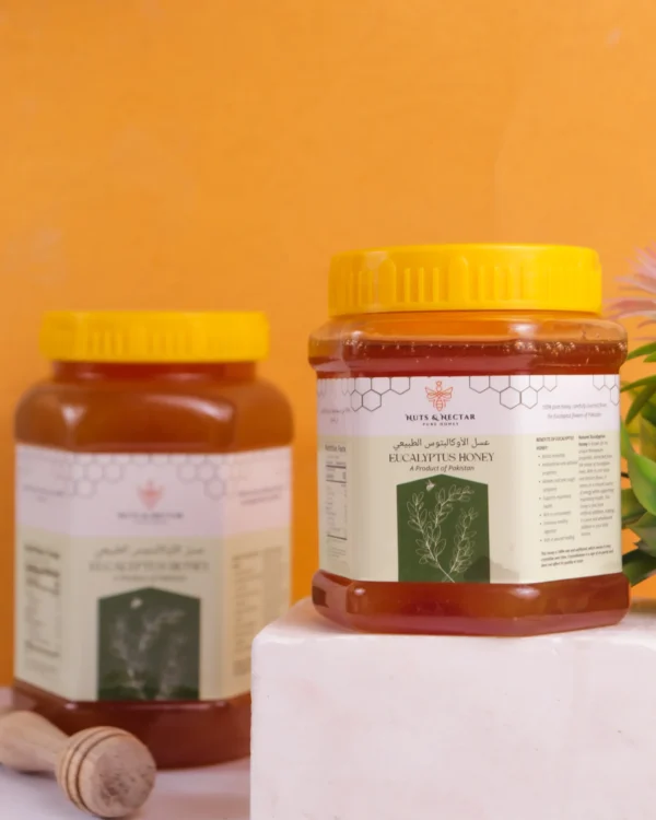 Two jars of Eucalyptus Honey – large and small sizes by Nuts & Nectar Pakistan
