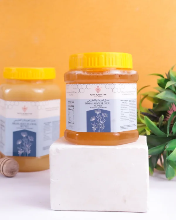 Himalayan Floral Honey – Two Jar Sizes Two jars of Himalayan Floral Honey – available in large and small sizes by Nuts & Nectar Pakistan